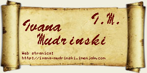 Ivana Mudrinski vizit kartica